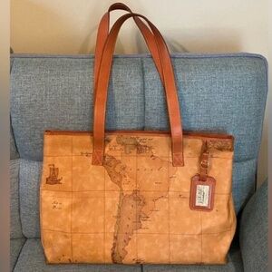 Vintage Alviero Martini Classe Leather Tote Shoulder Travel Bag